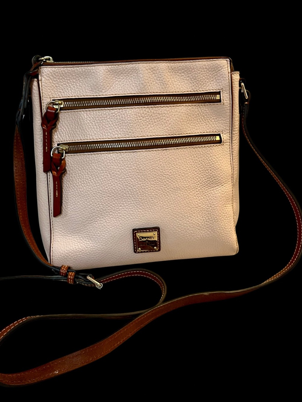 Dooney & Bourke Pebble Grain Leather Zip Crossbody Bag - Light Pink / Blush
